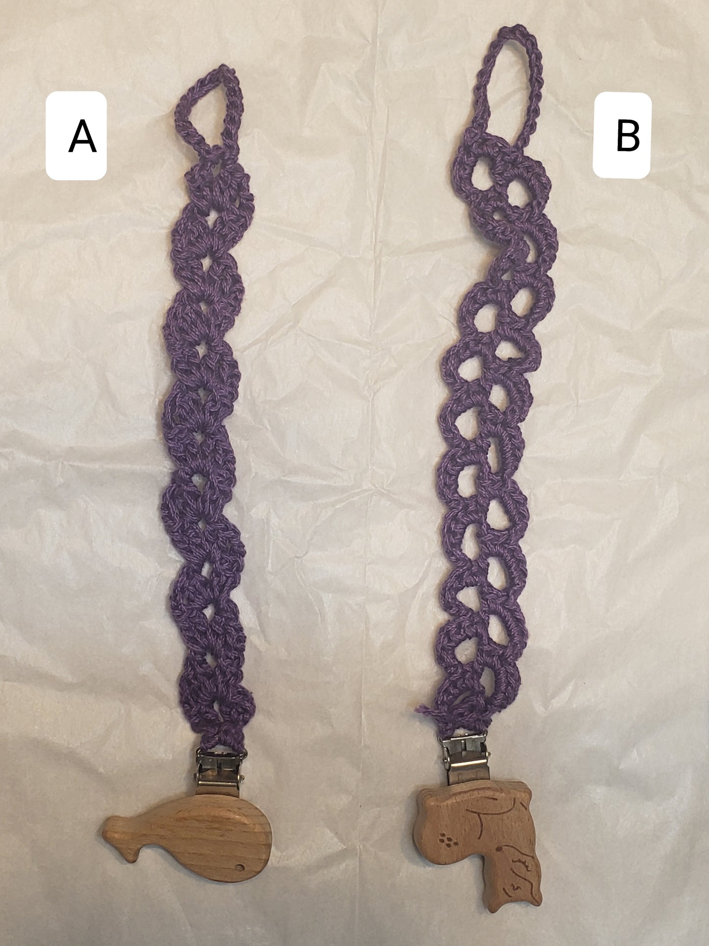 baby crochet pacifier holder
