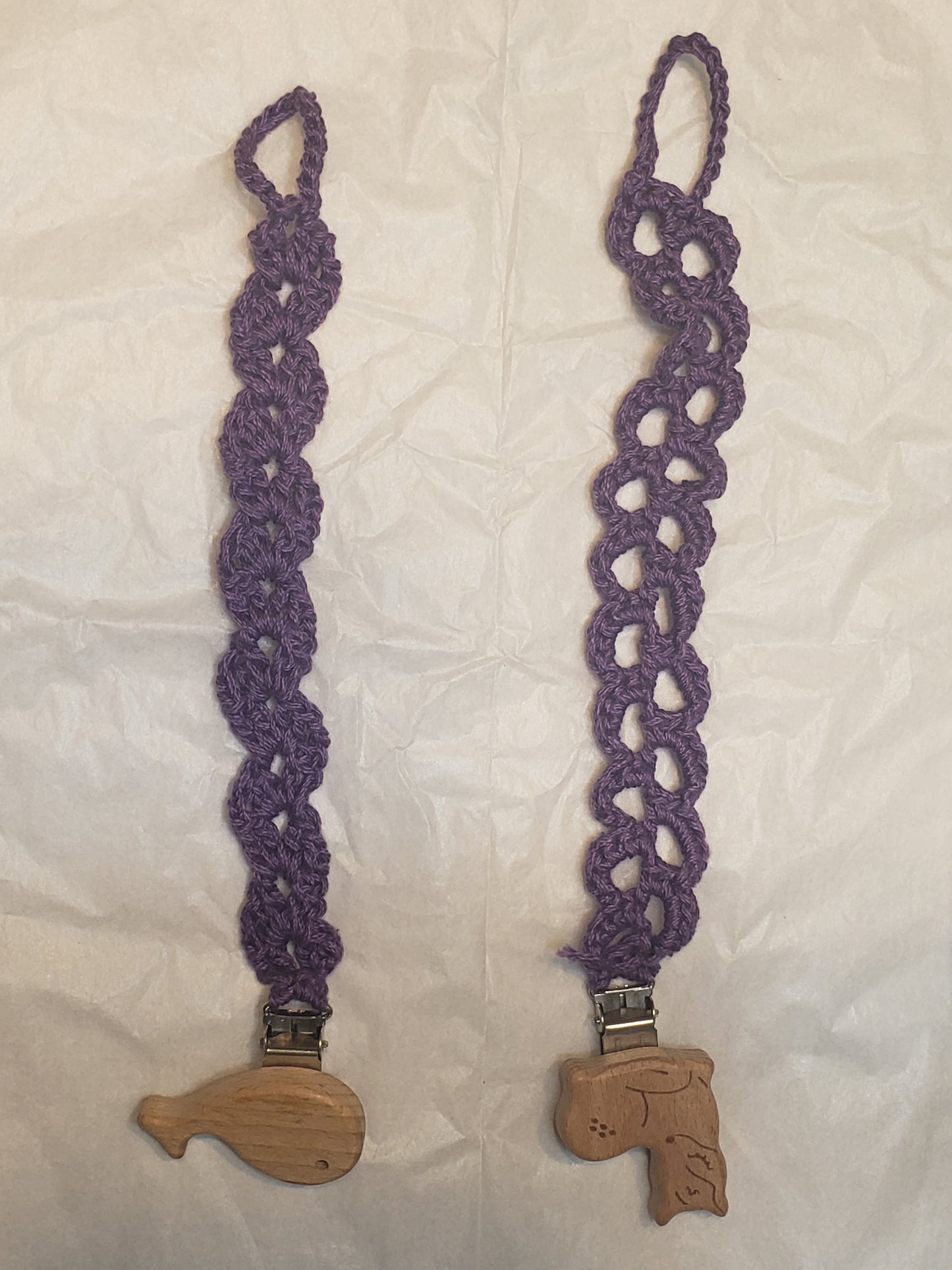 baby crochet pacifier holder