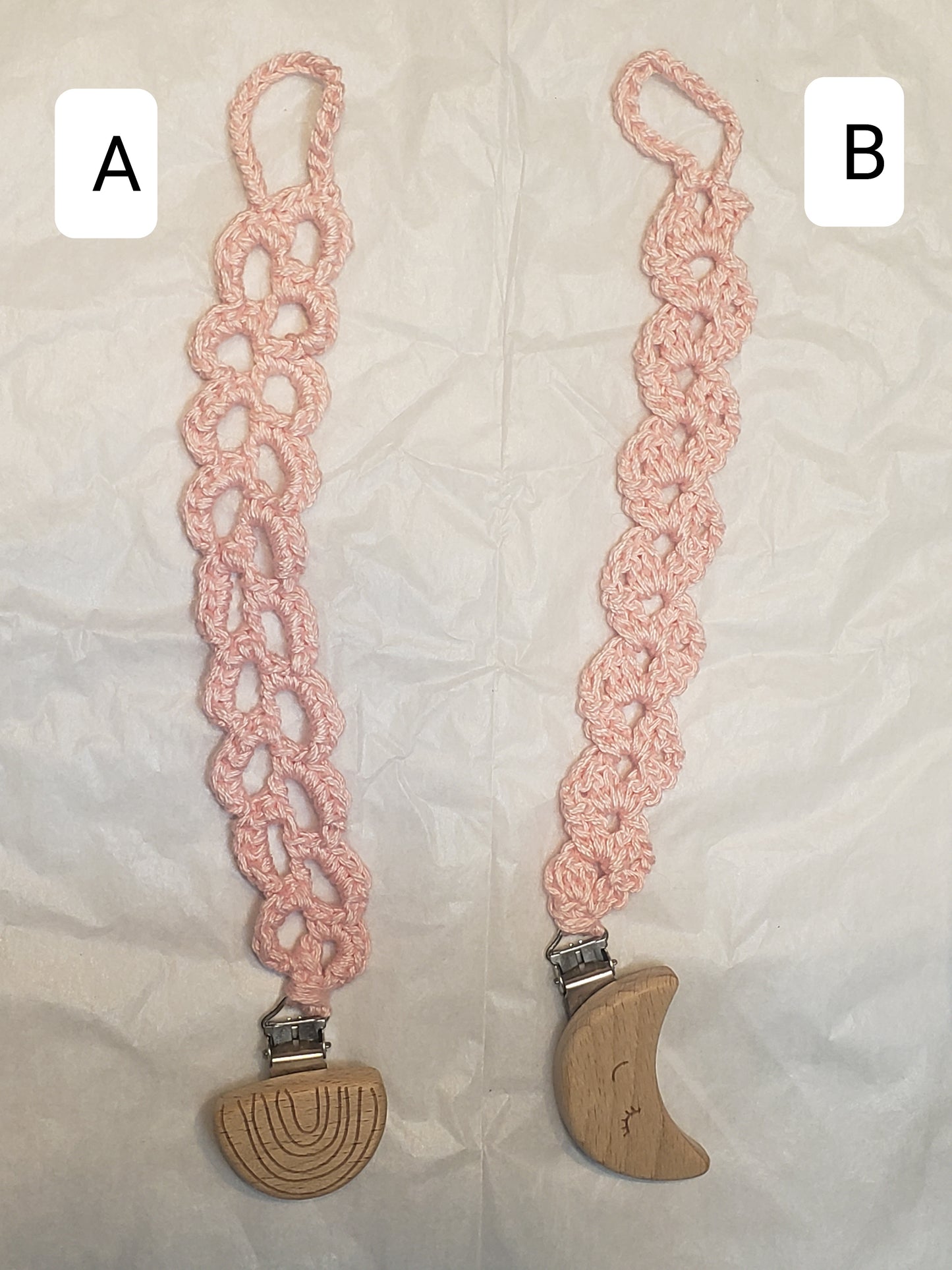 baby crochet pacifier holder